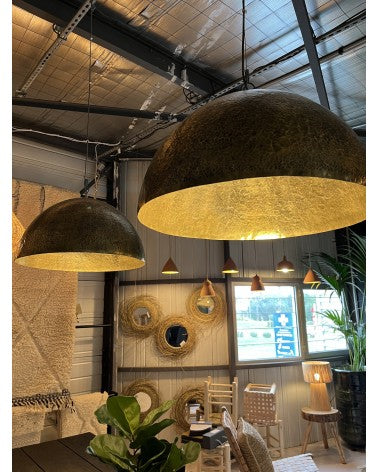Hammered Brass Dome Pendant Light