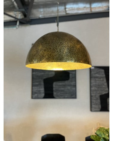 Hammered Brass Dome Pendant Light