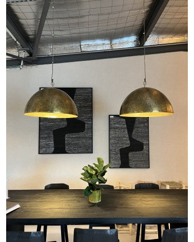 Hammered Brass Dome Pendant Light