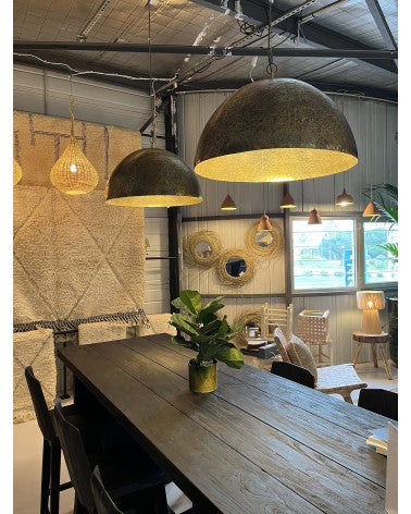 Hammered Brass Dome Pendant Light