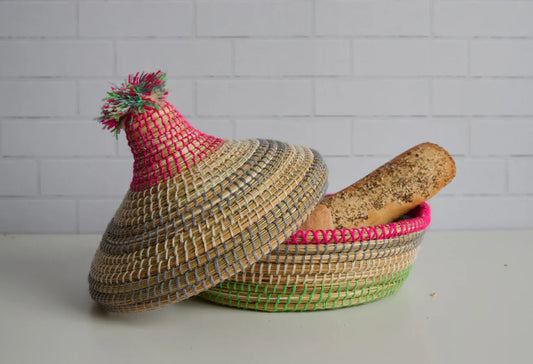 Moroccan Bread Basket with Domed Lid